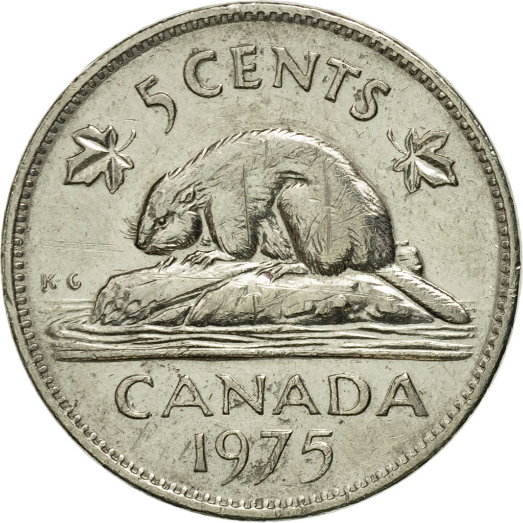 [#544467] Coin, Canada, Elizabeth II, 5 Cents, 1975, Royal Canadian ...