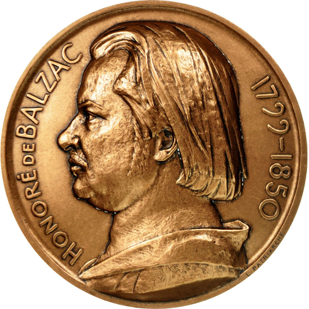 [#550219] France, Medal, Honoré De Balzac, Patriarche, SPL, Bronze