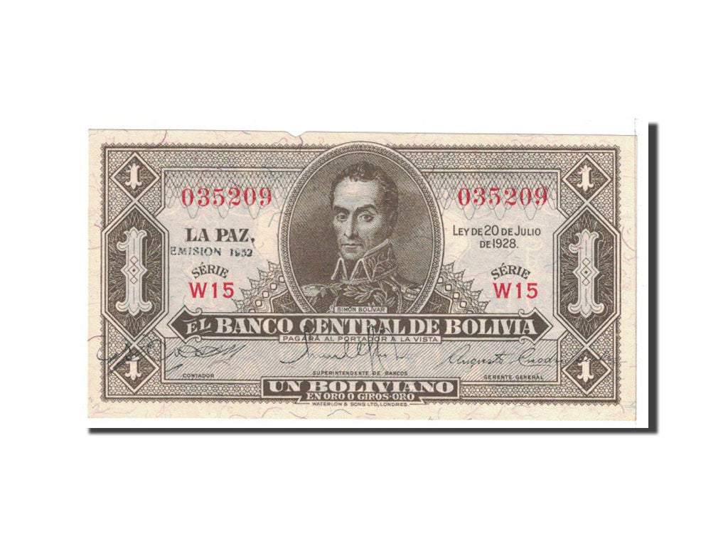 [#117681] Bolivie, 1 Boliviano, 1928, Undated, KM:119a, SUP