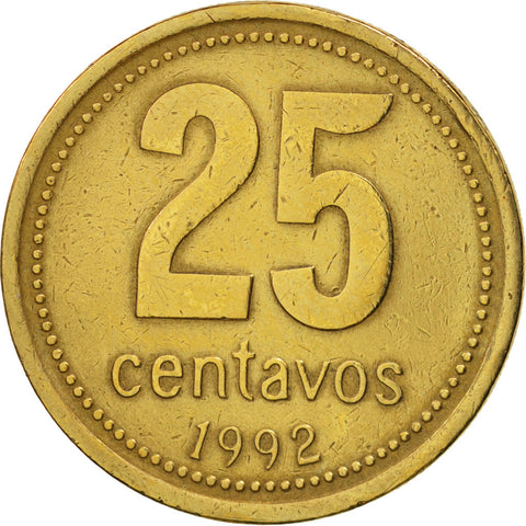 Argentina, 25 Centavos, 1992, , Aluminum-Bronze, KM:110.1 | South ...