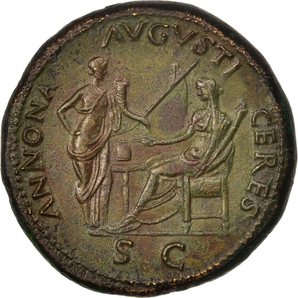 [#503930] Nero, Sestertius, Lyons, Bronze, RIC:390