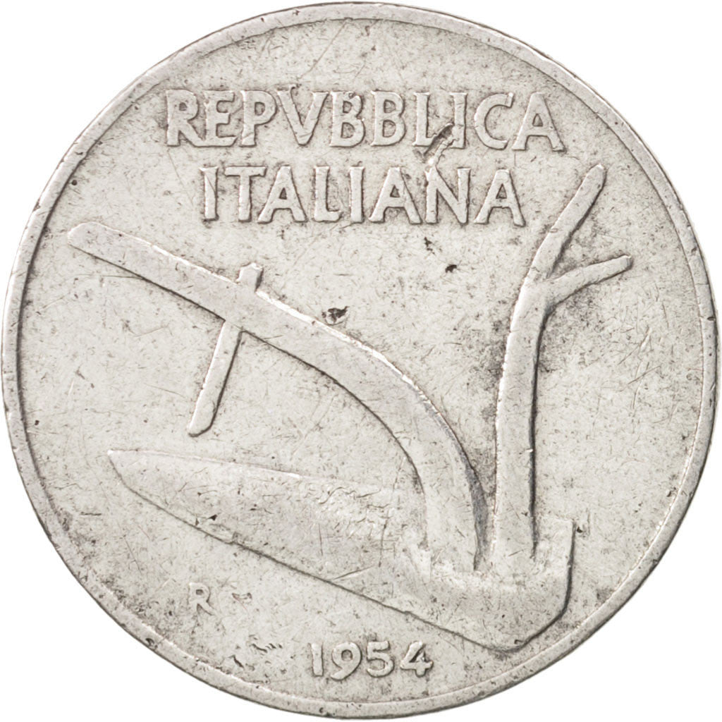 5 Лир 1954 Италия. Серебро магнитится italiana Repvbblica. Рим 1986.