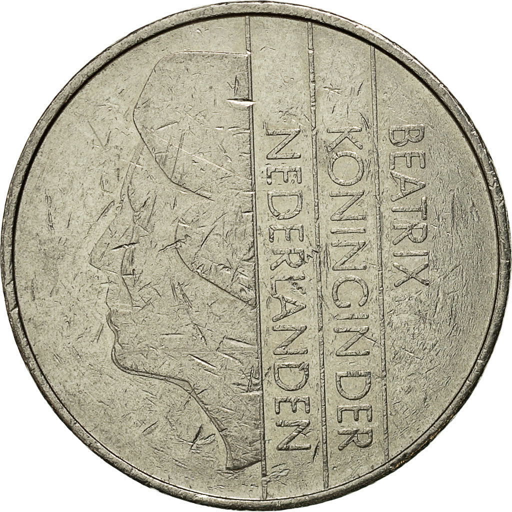 [#522026] Netherlands, Beatrix, 2-1/2 Gulden, 1986, EF(40-45), Nickel