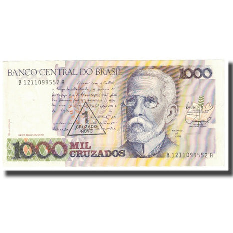 Banknote Brazil 1 Cruzado Novo On 1000 Cruzados Not Applicable Numiscorner Com