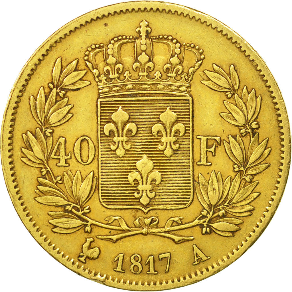[#471025] France, Louis XVIII, 40 Francs, 1817, Paris, TTB, Or, KM:713.1