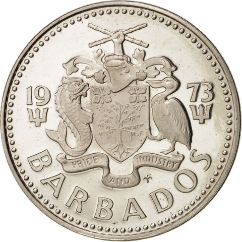 Barbados, 25 Cents, 1973, KM:13 | North & Central American and