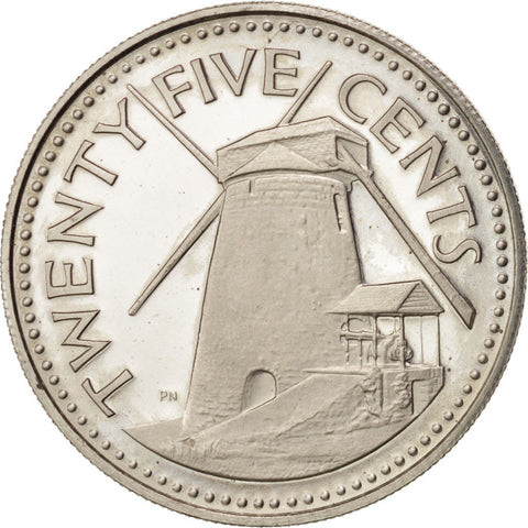 Barbados, 25 Cents, 1973, KM:13 | North & Central American and