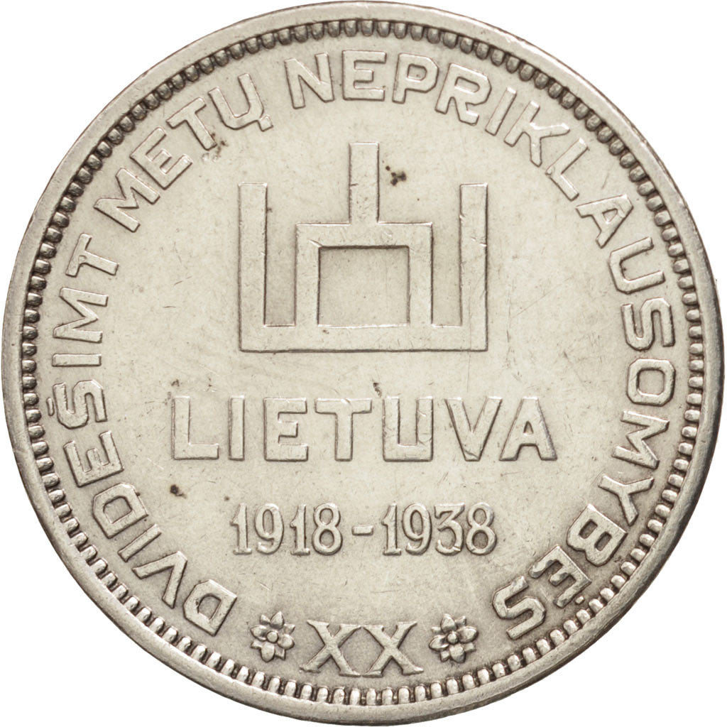 [#450703] Lithuania, 10 Litu, 1938, TTB+, Argent, KM:84