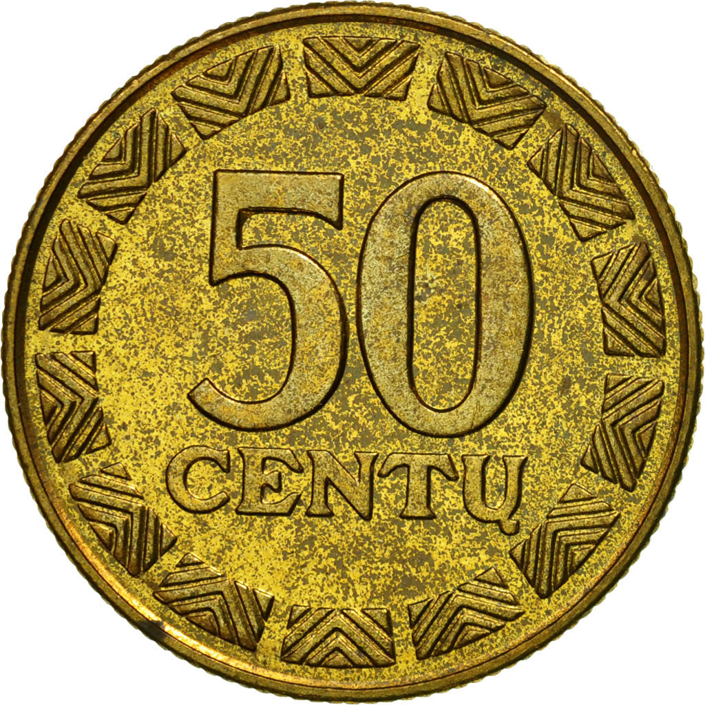 [#437874] Coin, Lithuania, 50 Centu, 1997, EF(40-45), Nickel-brass, KM ...