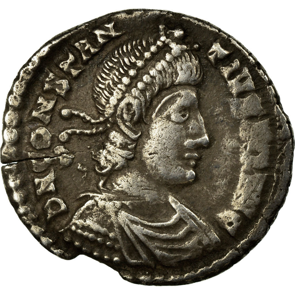 [#652564] Coin, Constantius II, Siliqua, Lyons, EF(40-45), Silver, RIC ...