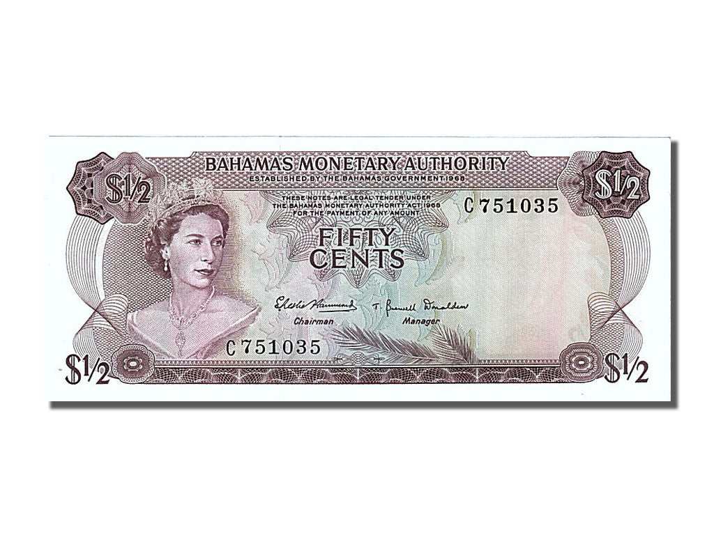 [#150258] Bahamas, 1/2 Dollar type Elisabeth II