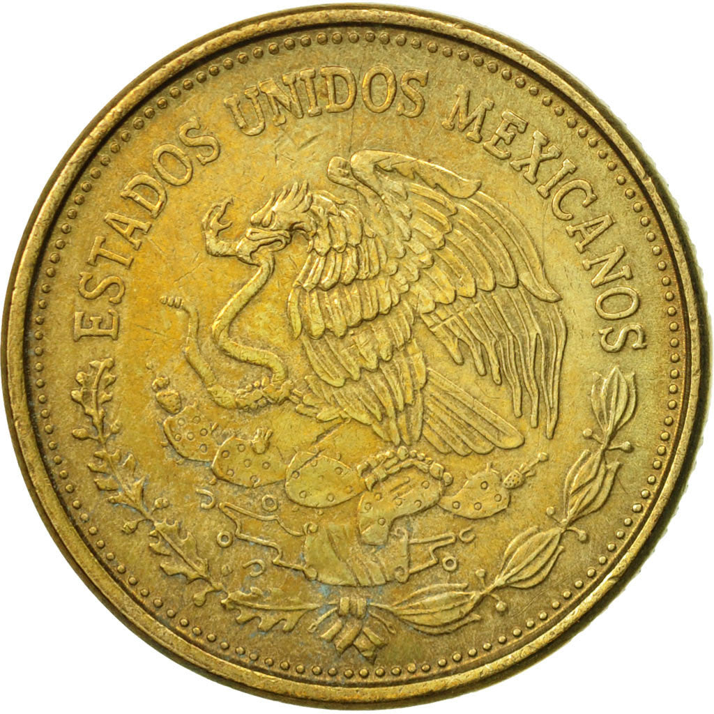 [#467288] Mexico, 100 Pesos, 1989, Mexico City, EF(40-45), Aluminum ...