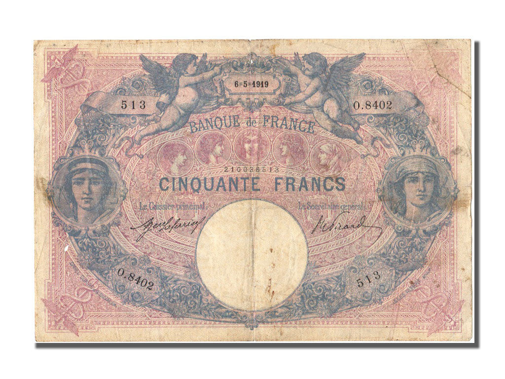 [#101742] 50 Francs type Bleu et rose