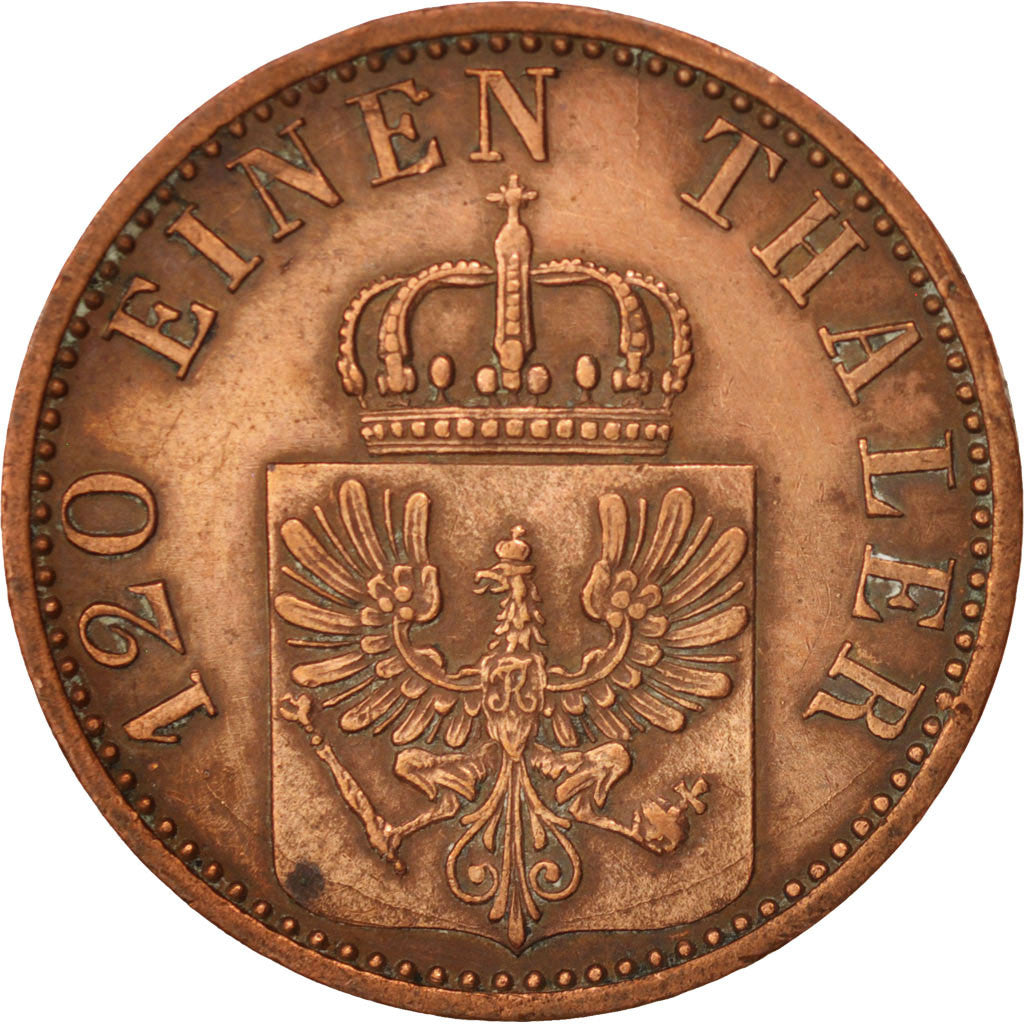 [#414892] Etats allemands, PRUSSIA, Wilhelm I, 3 Pfennig, 1870, TTB+, Cuivre