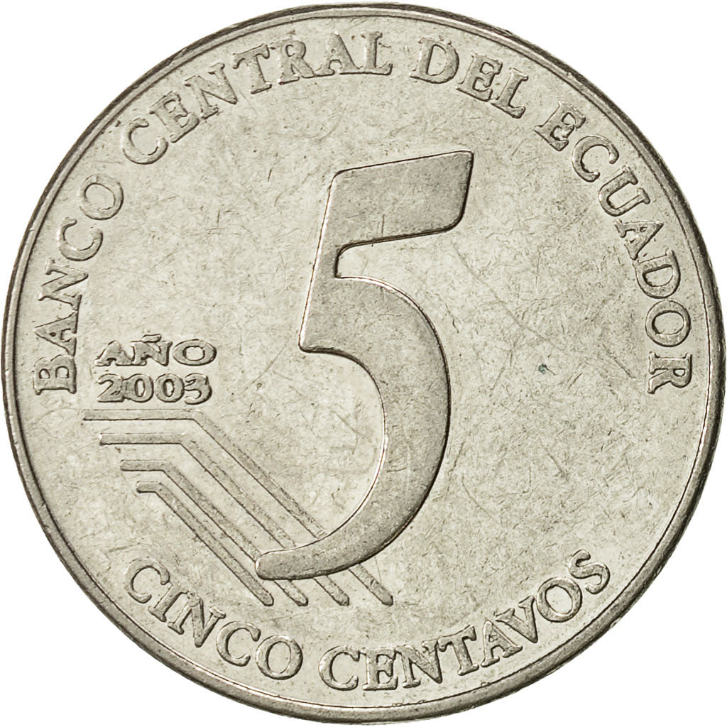 Details About 428044 Ecuador 5 Centavos Cinco 2003 Ef40 45 Steel Km105