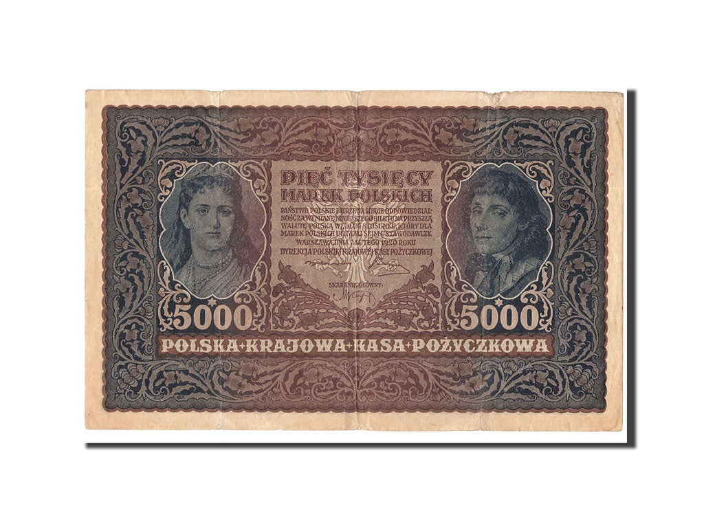 5000 Злотых купюра. 5000 Польских. 100 Марок 1919 Польша.