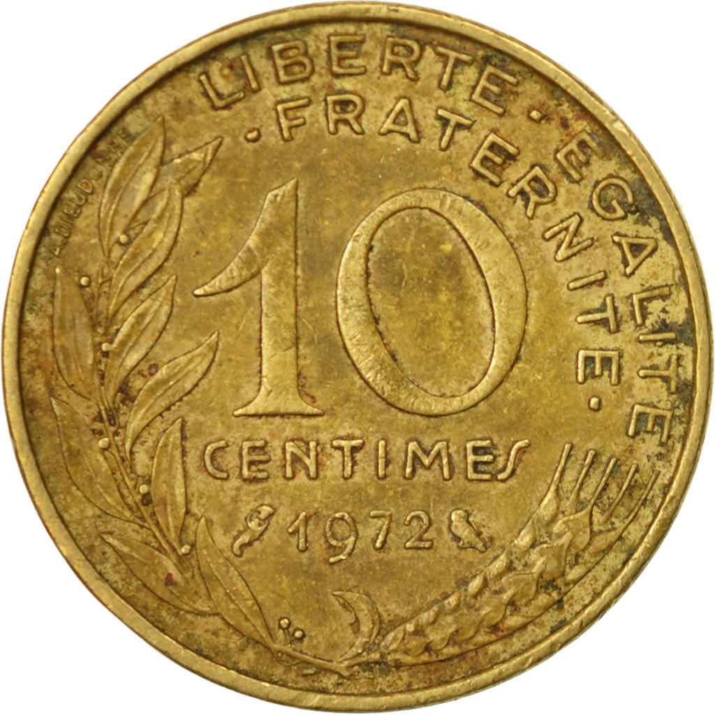 546093 Coin France Marianne 10 Centimes 1972 Paris Vf20 25