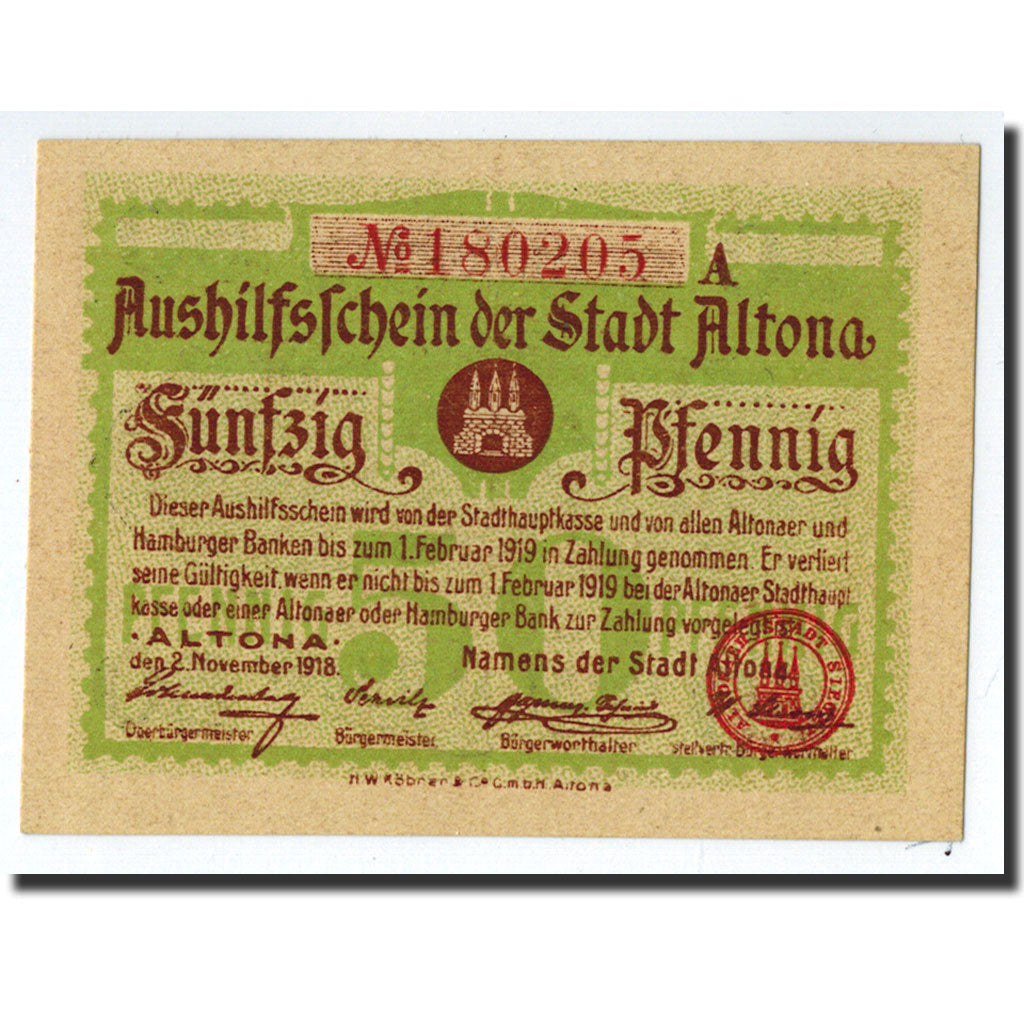 Necessity coinage Germany – Château 50 Pfennig 1918 – NumisCorner.com