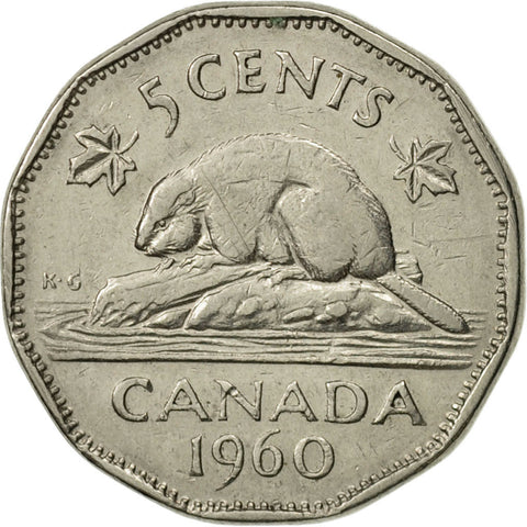 Canada, Elizabeth II, 5 Cents, 1960, Royal Canadian Mint, Ottawa,