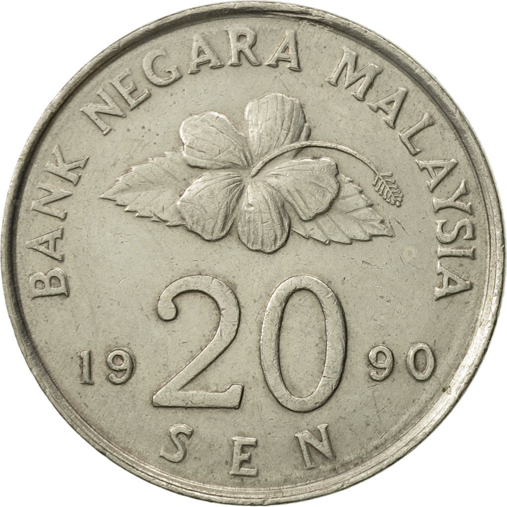 [#468849] Malaysie, 20 Sen, 1990, TTB+, Copper-nickel, KM:52