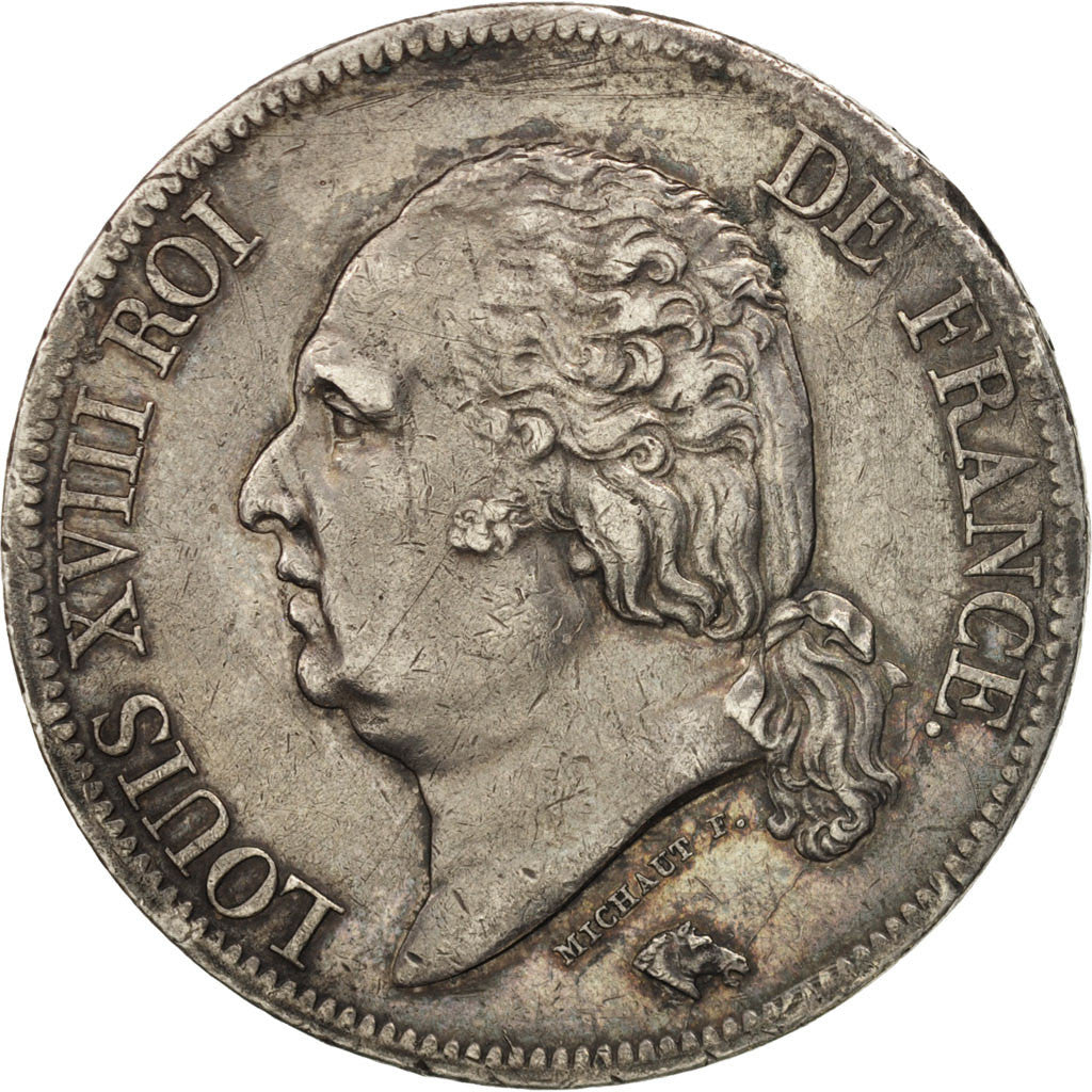 [#503620] France, Louis XVIII, 5 Francs, 1821, Paris, TTB+, Argent, KM:711.1
