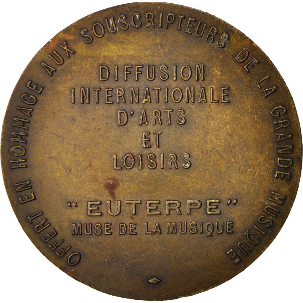 [#416478] France, Medal, Euterpe, muse de la musique, Arts & Culture, TTB+