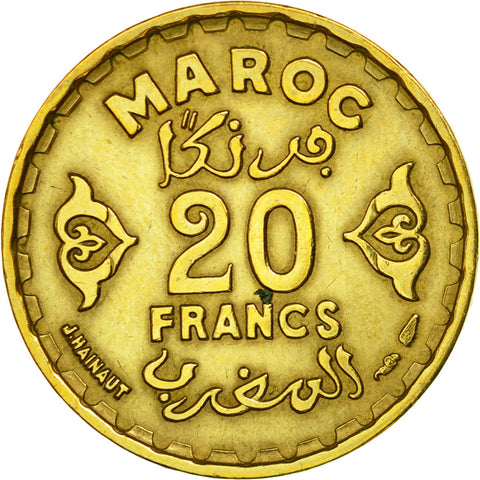 Coin, Morocco, Mohammed V, 20 Francs, AH 1371/1952, Paris
