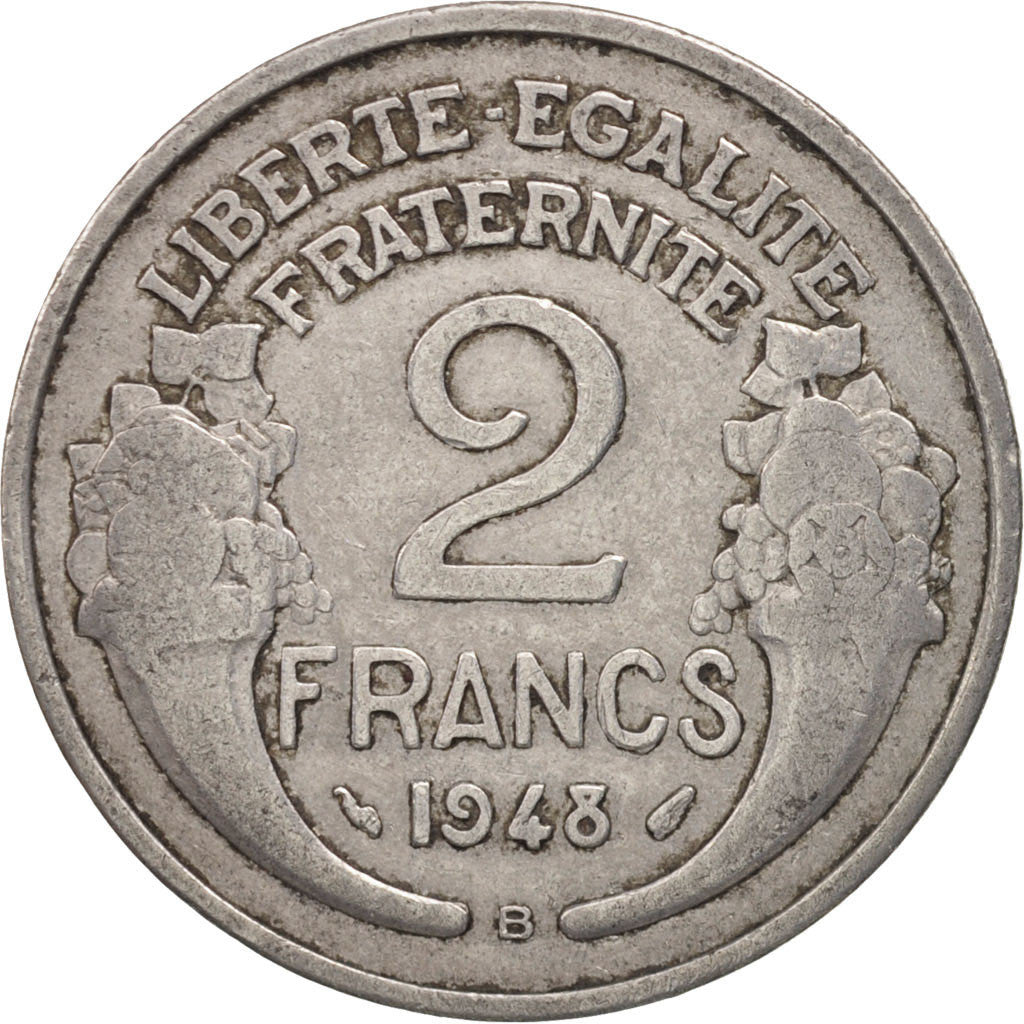 [#407965] France, Morlon, 2 Francs, 1948, Beaumont  Le Roger, VF(3035