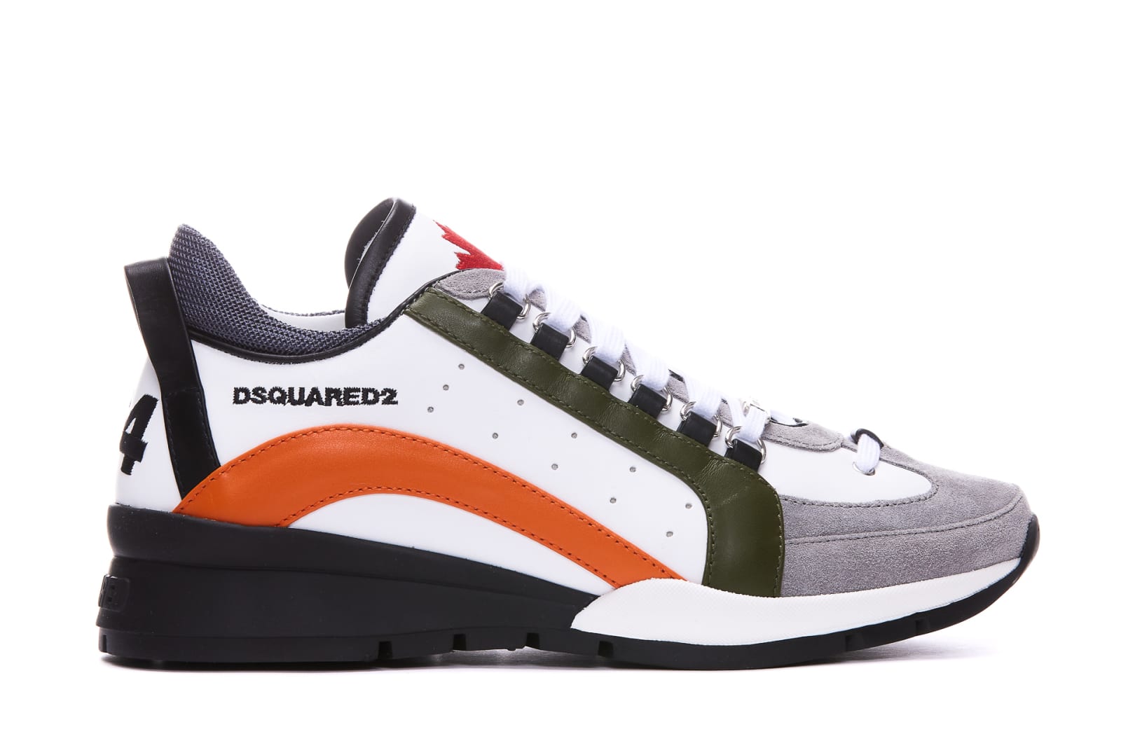 Shop Dsquared2 Spiker Sneakers In Bianco/arancione