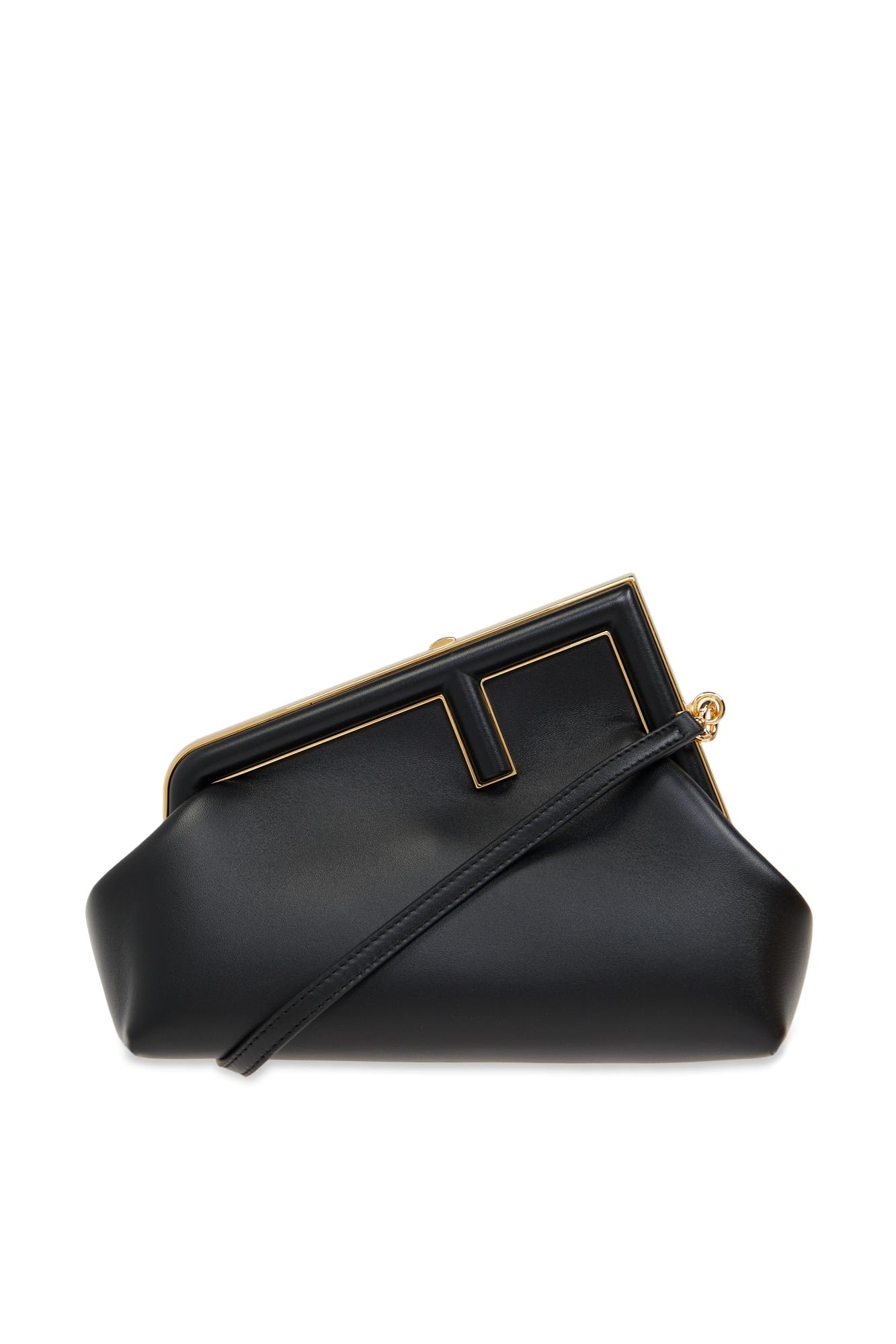 Shop Fendi Logo Detailed Small Clutch Bag In Black