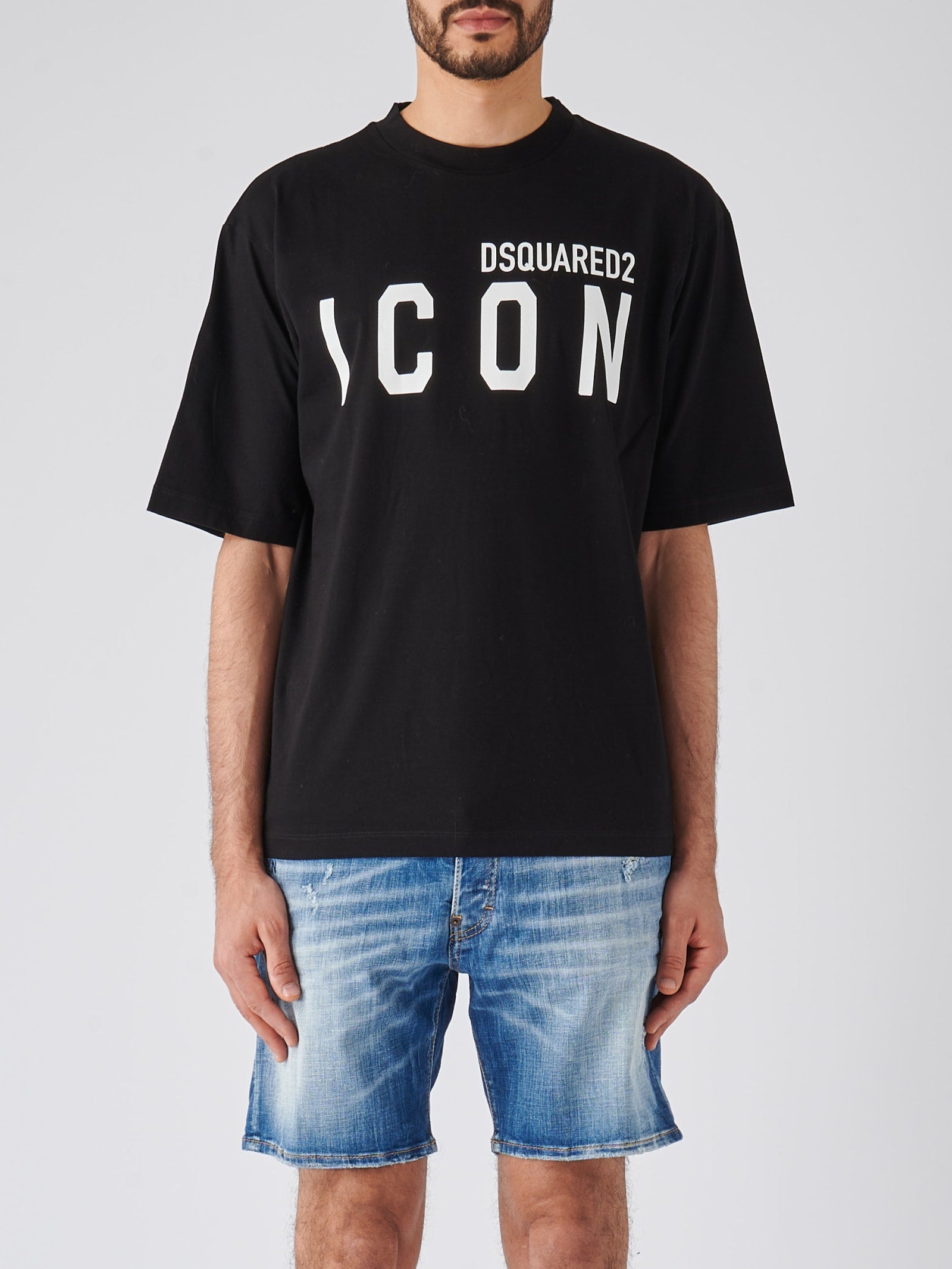 Shop Dsquared2 Be Icon Loose Fit Tee T-shirt In Nero