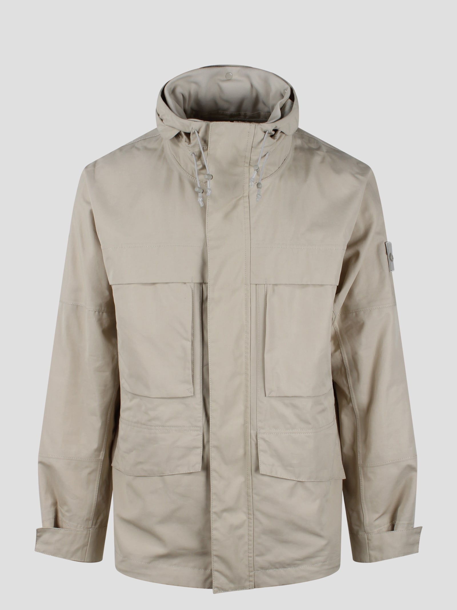 Shop Stone Island Ghost Piece O-ventile Jacket In Nude & Neutrals