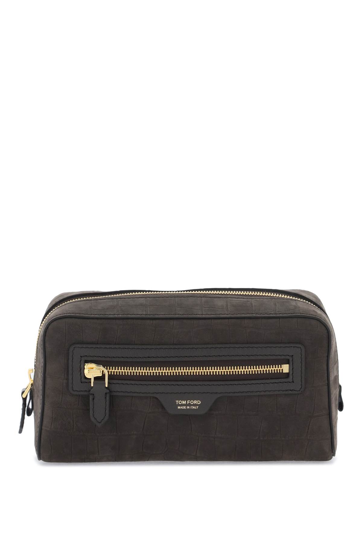 Shop Tom Ford Leather Vanity Case In Fango (brown)