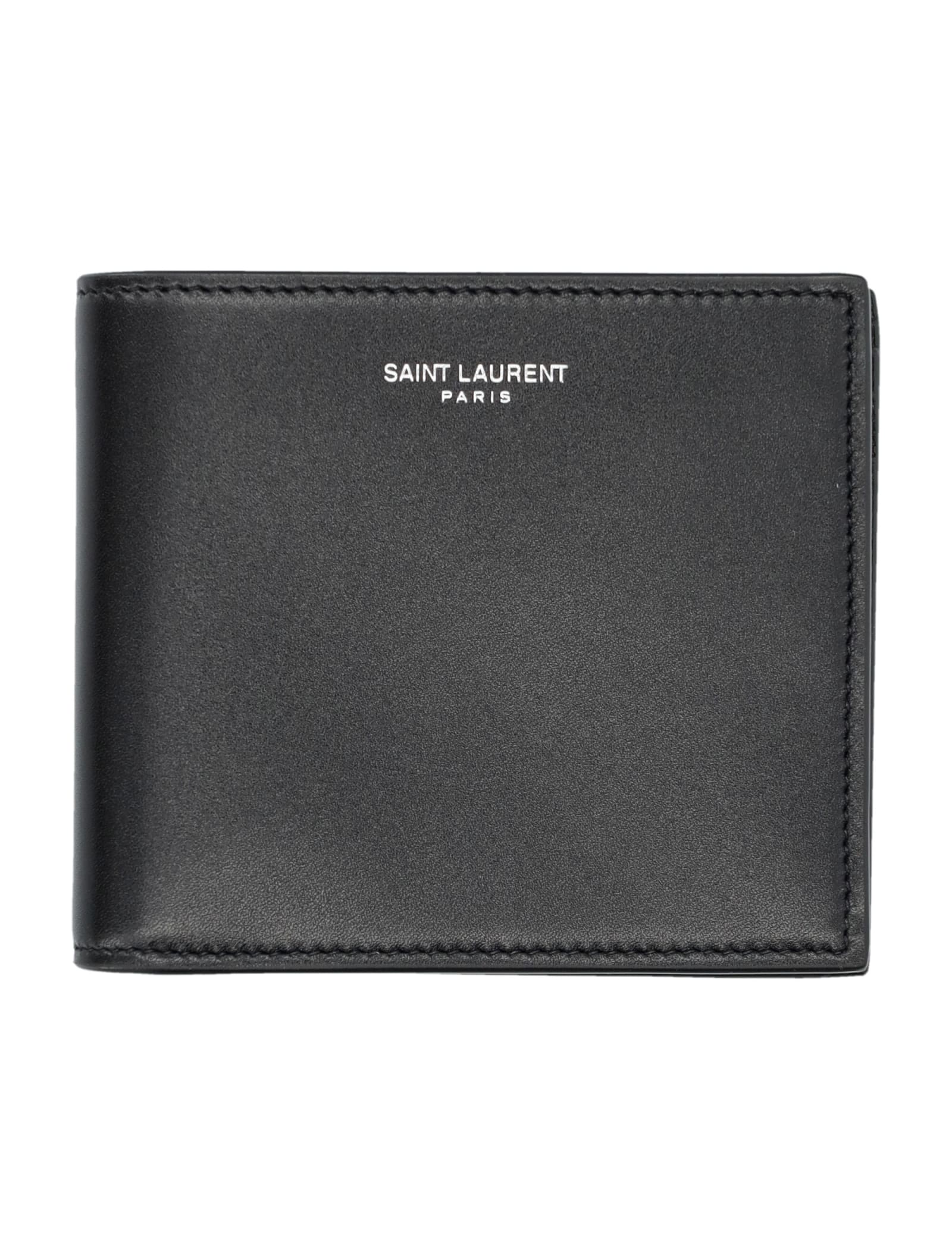Shop Saint Laurent East/west Wallet In Black