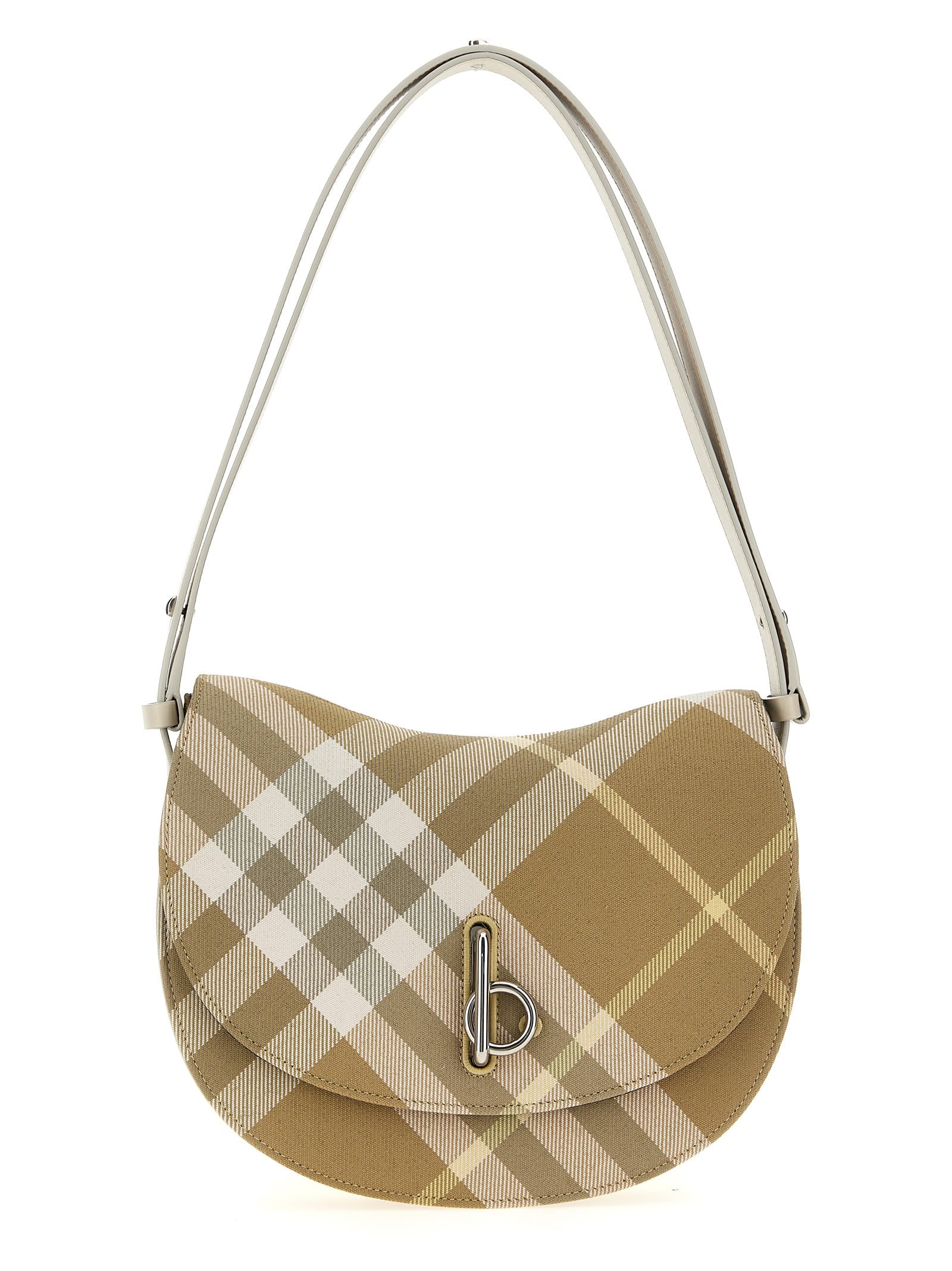 Shop Burberry Rocking Horse Medium Shoulder Bag In Beige