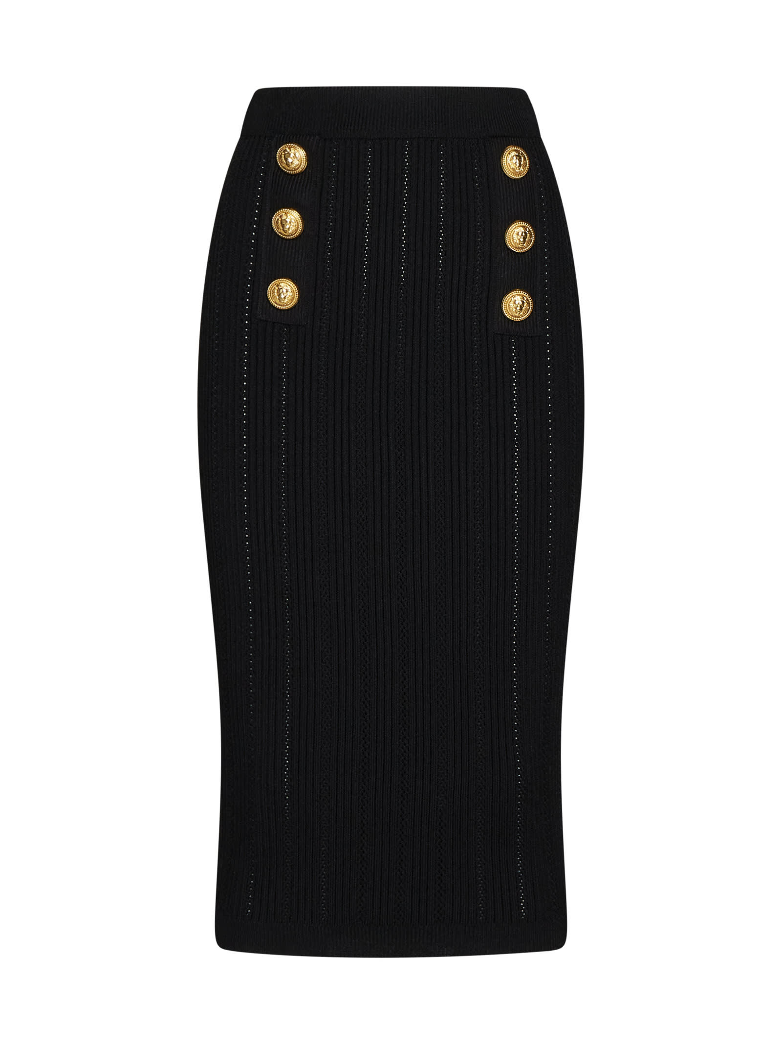 Shop Balmain Skirt In Noir