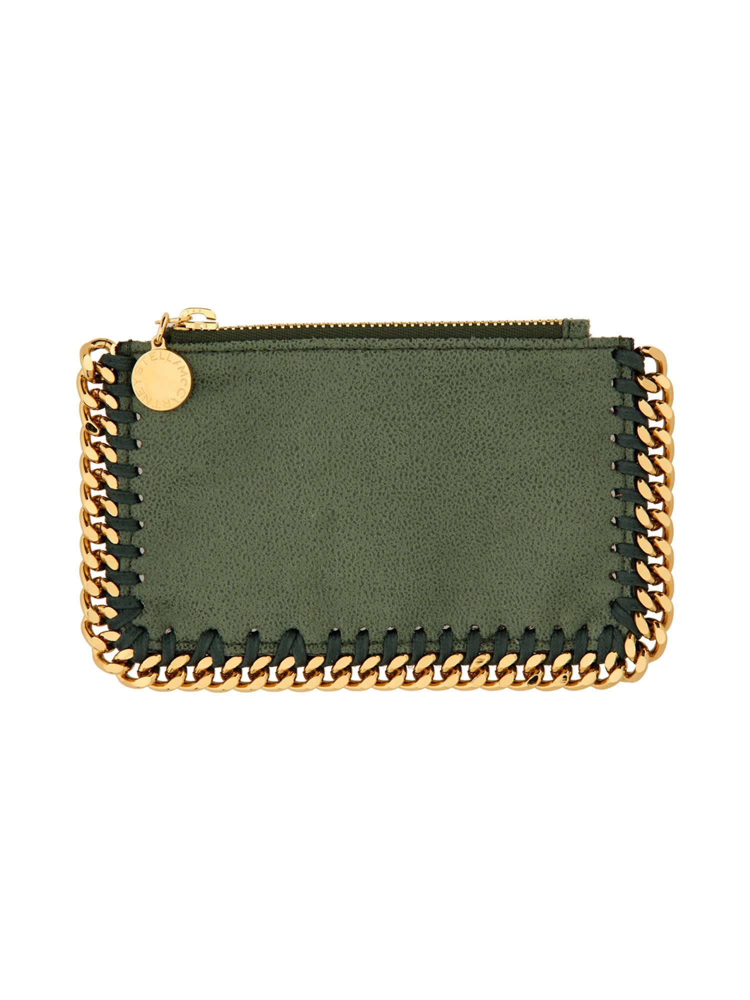 Shop Stella Mccartney Card Holder Falabella In Verde