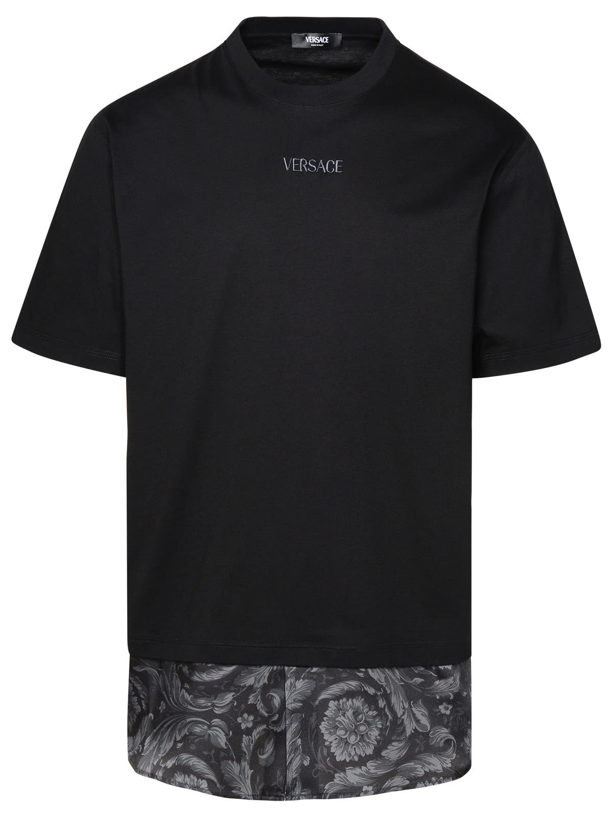 Shop Versace Black Cotton T-shirt