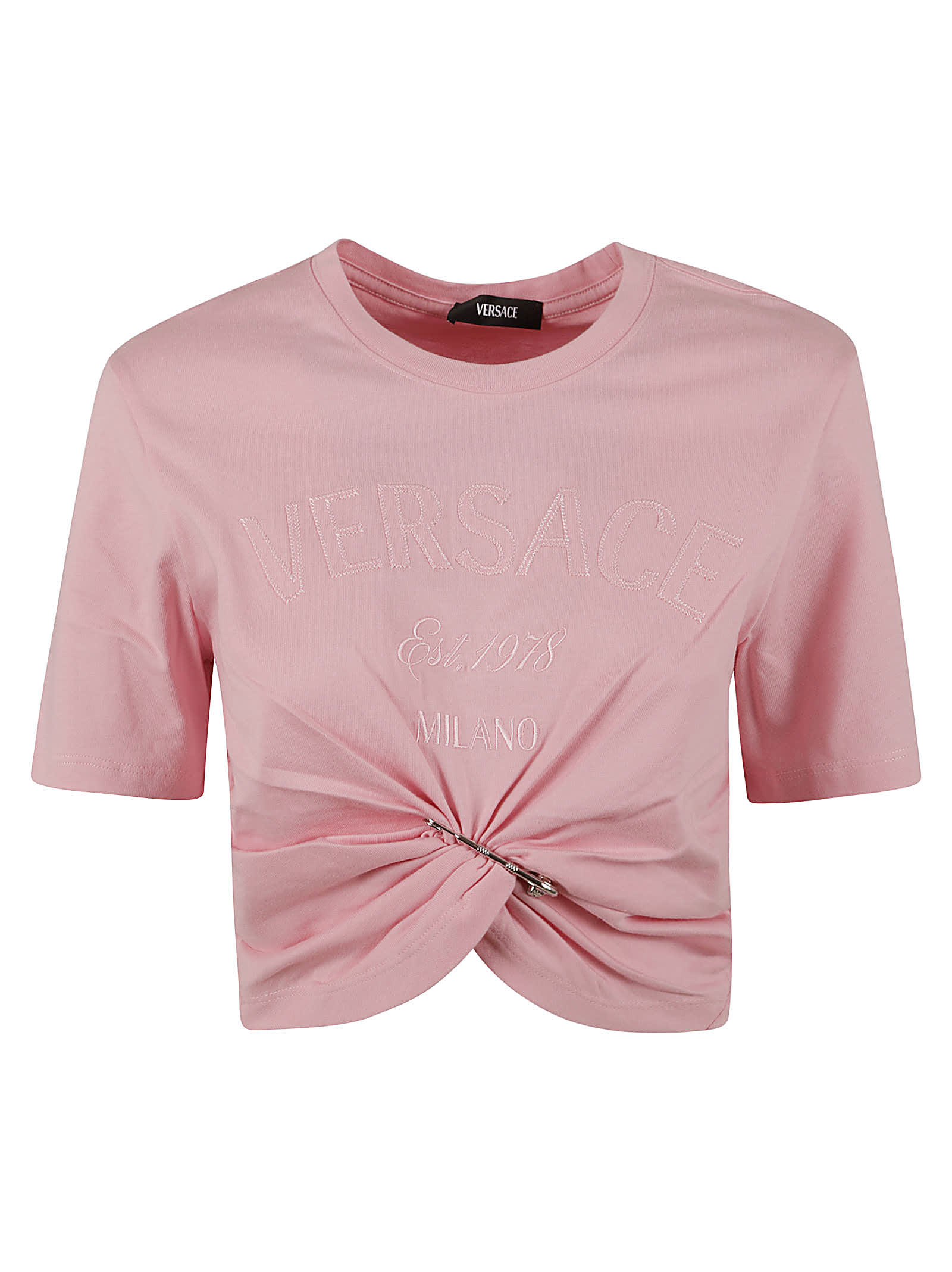 Versace Wrap Logo T-shirt In Pink