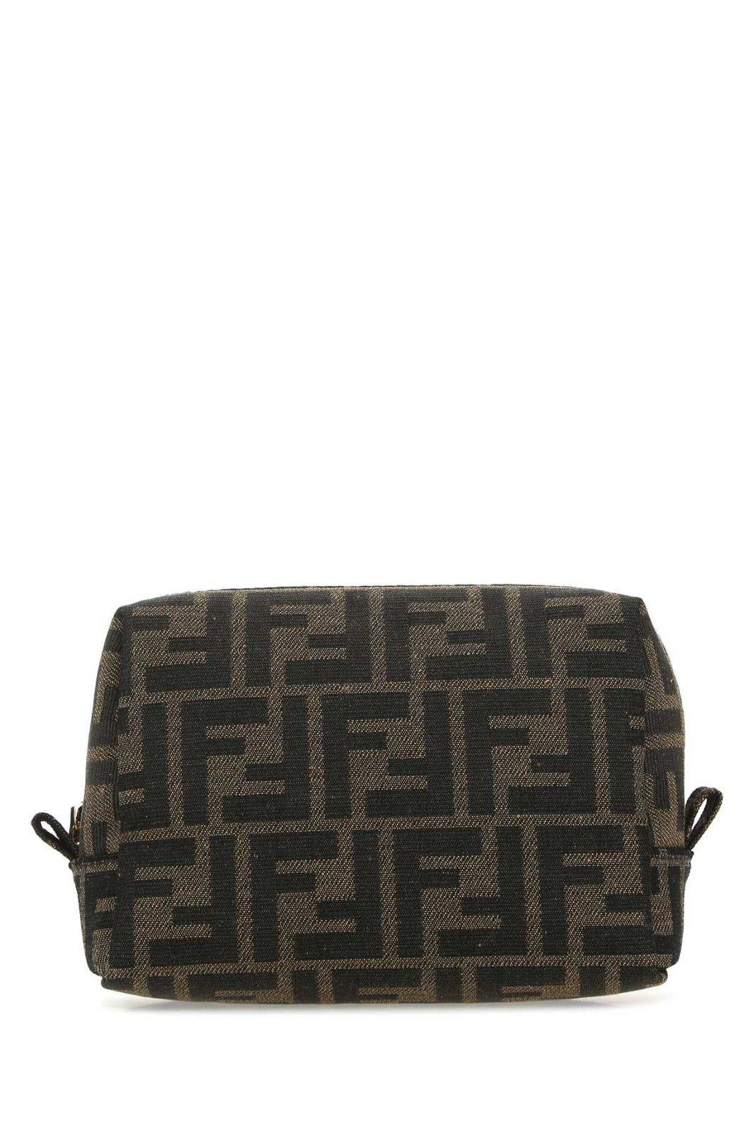 Shop Fendi Smal Toiletry Pouch In Brown