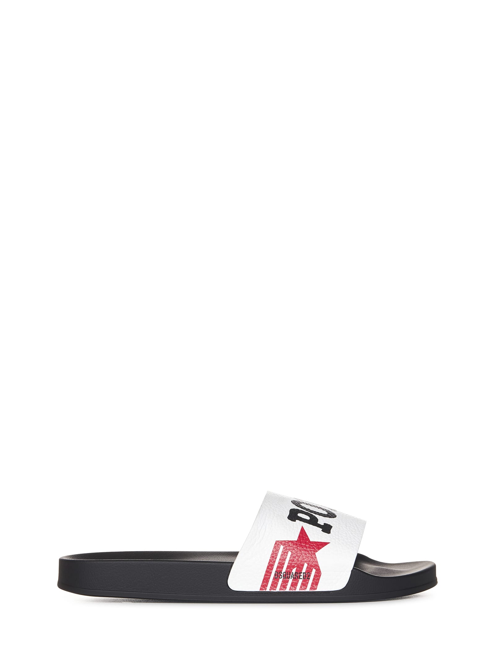 Shop Dsquared2 Rocco Sliders In White