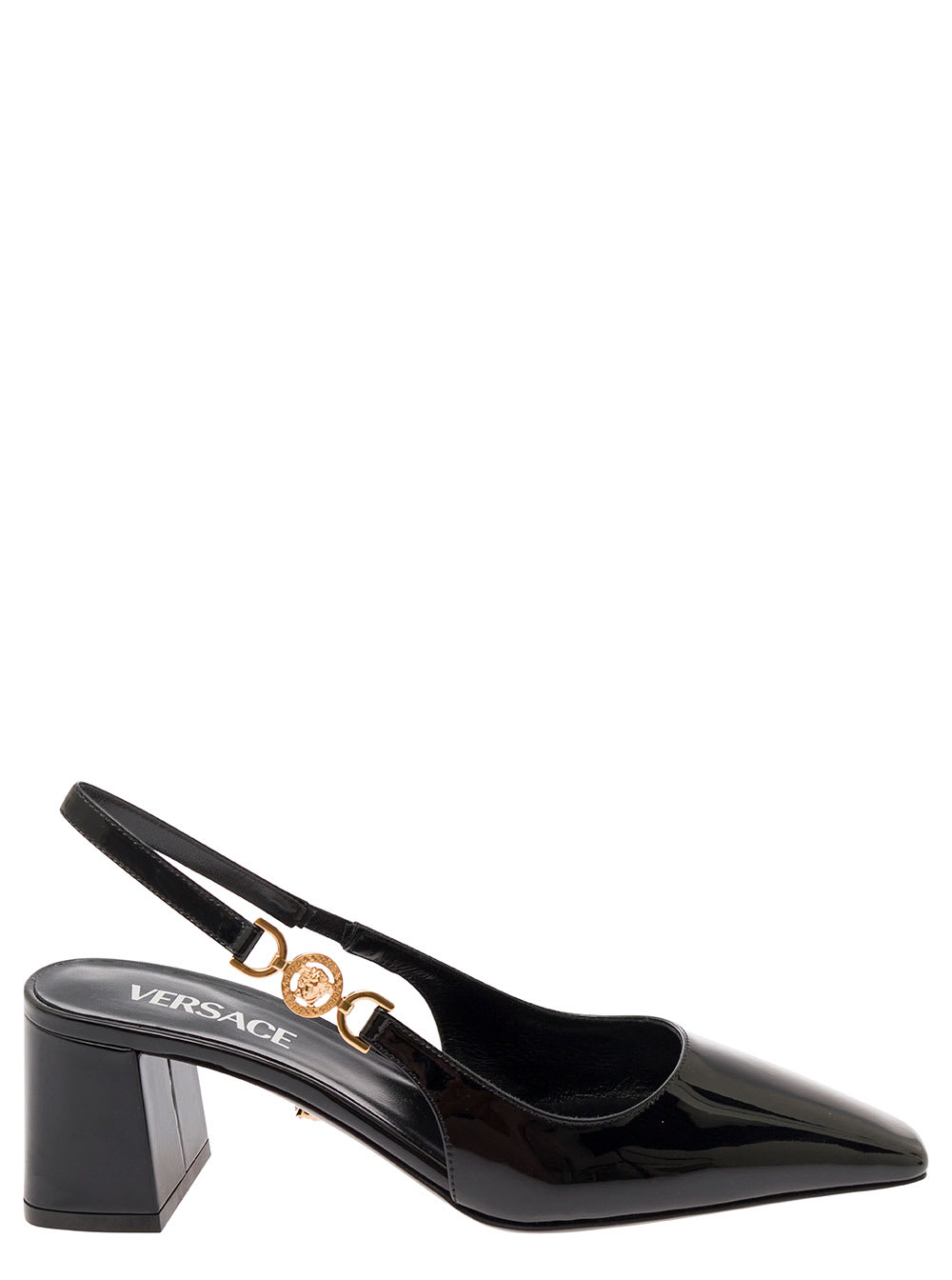 Versace Slingback 5.5 Cm Heel In Black