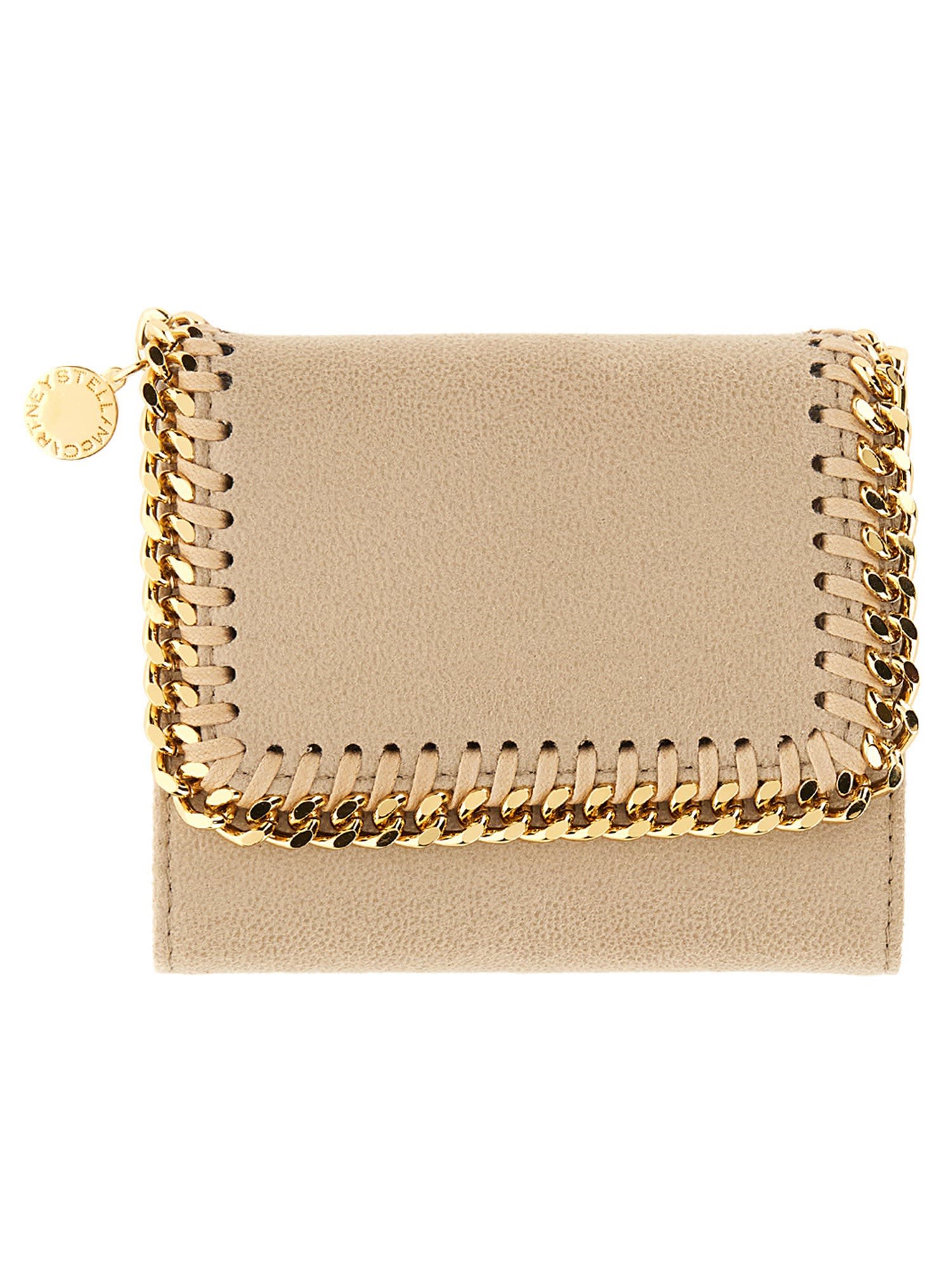 Shop Stella Mccartney Small Flap Wallet In Nude & Neutrals