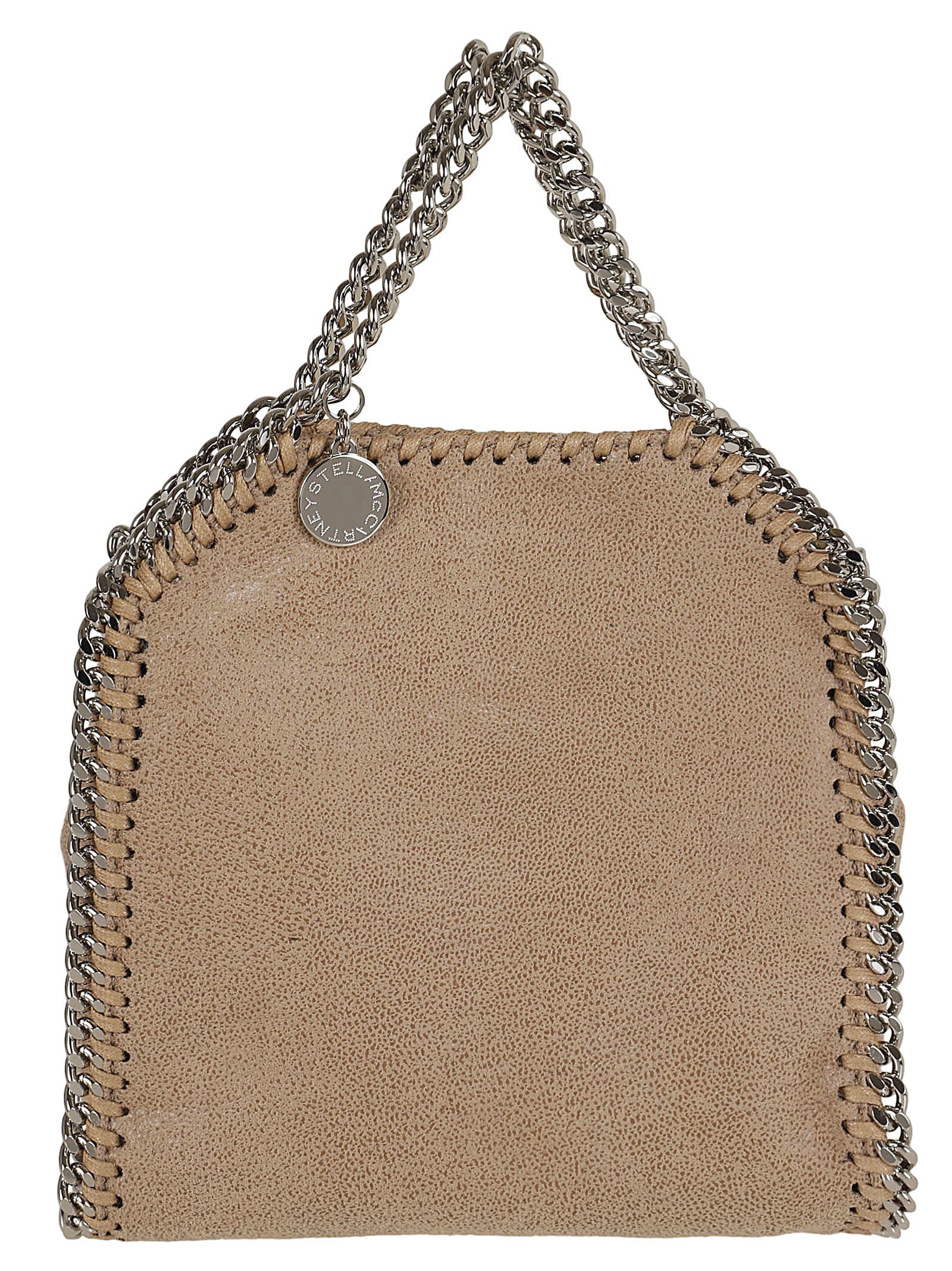 Shop Stella Mccartney Tiny Tote Eco Shaggy Deer W/palladium Color Chain In Toffee
