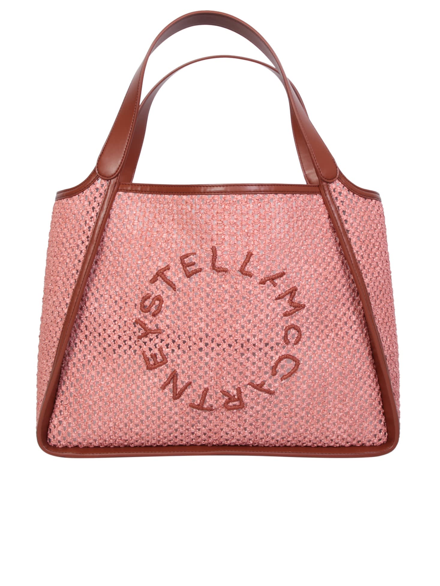 Shop Stella Mccartney Raffia Tote Bag In Brown