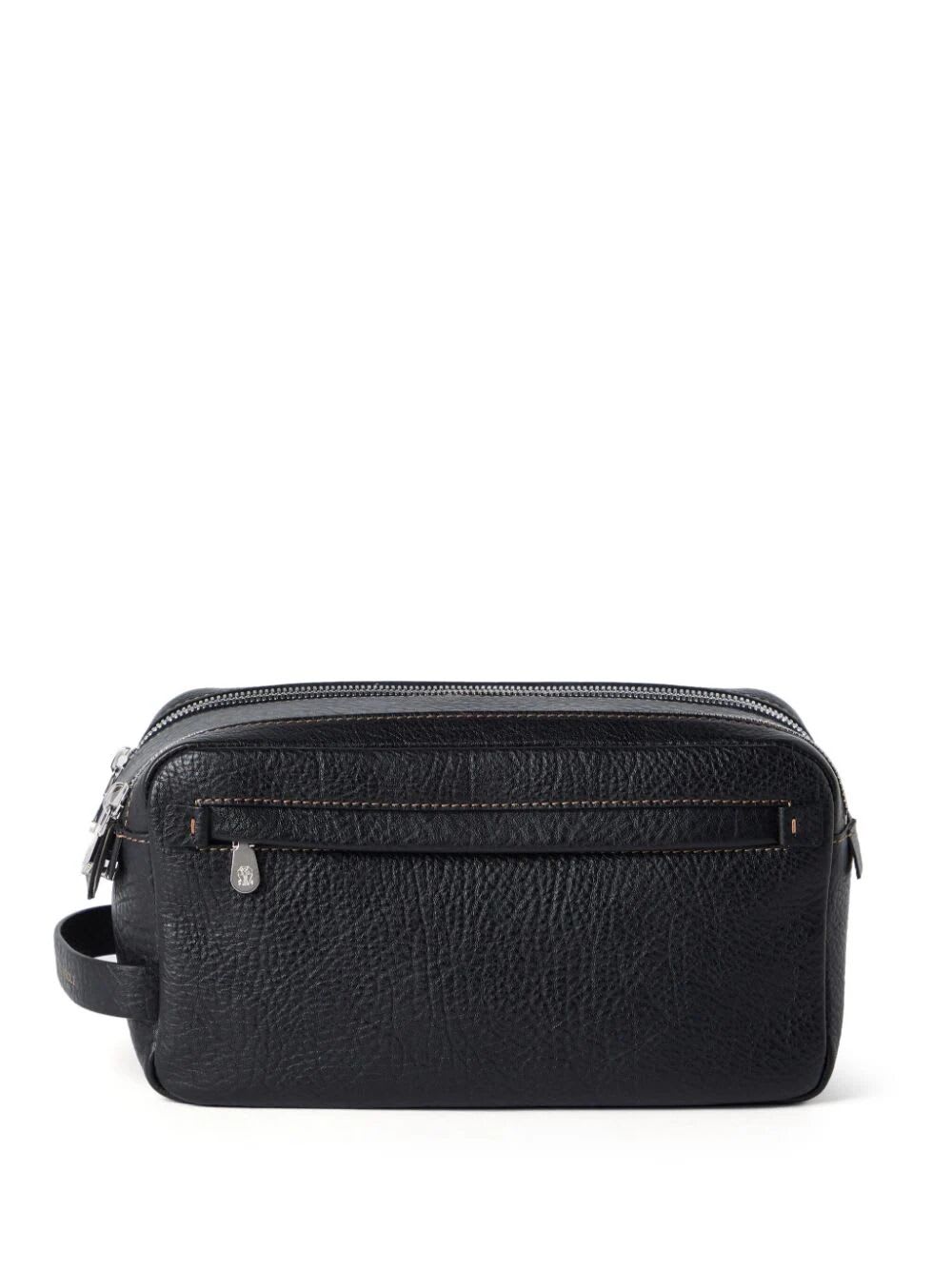 Shop Brunello Cucinelli Leather Beauty Case In Black