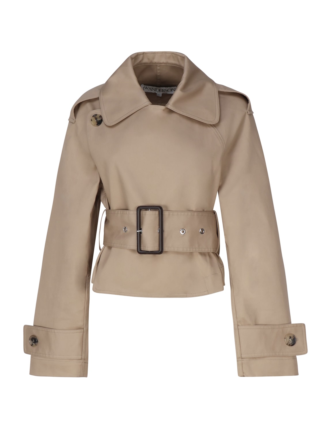 Jw Anderson J.w. Anderson Cropped Trench Coat In Brown