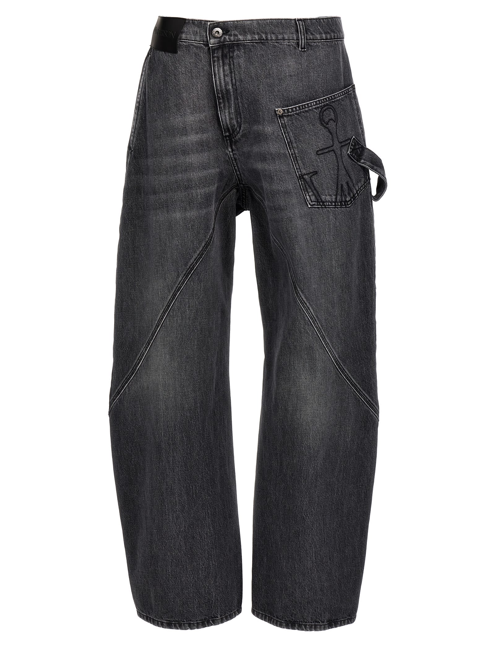 Shop Jw Anderson J.w. Anderson Twisted Workwear Jeans In Grey