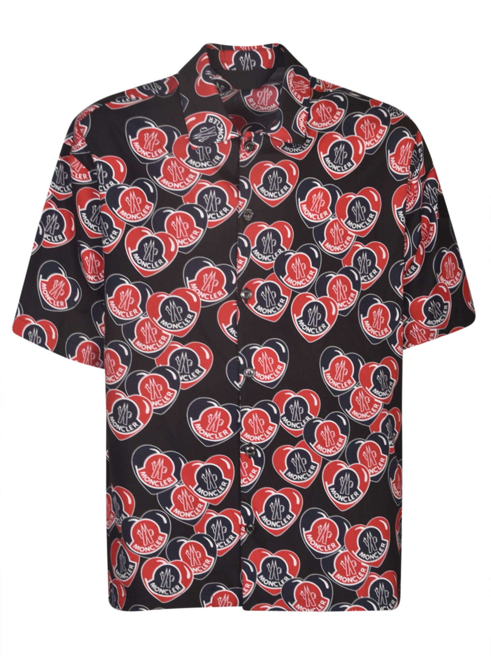 Shop Moncler All-over Logo Print Shirt In Black