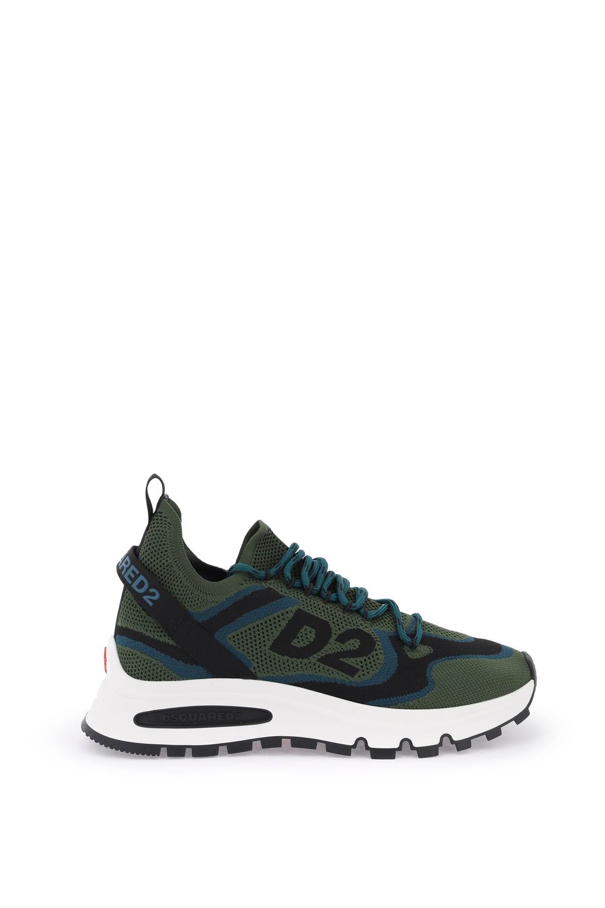 Shop Dsquared2 Run Ds2 Sneakers In Military Teal Black (black)